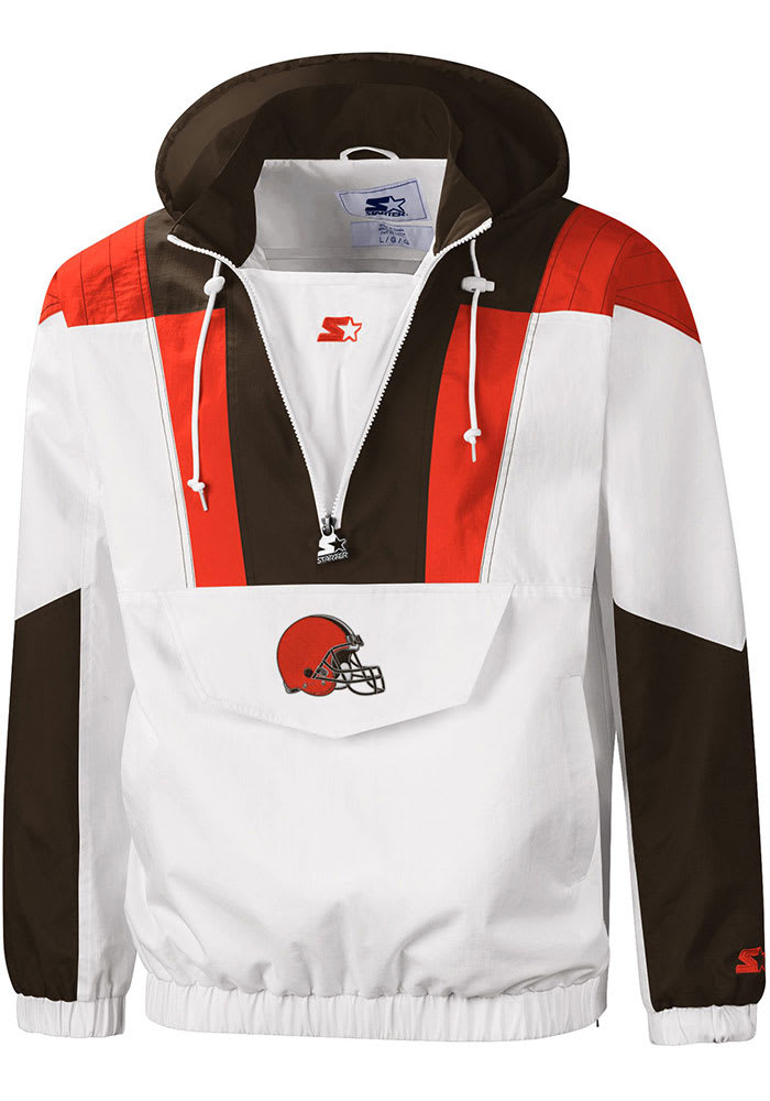 Starter Cleveland Browns Mens White STRIKER Pullover Jackets