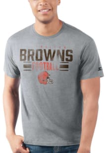 Starter Cleveland Browns Grey PRIME TIME Sport Drop Short Sleeve T Shirt