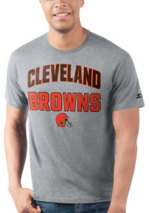 Starter Cleveland Browns Grey Sport Drop Short Sleeve T Shirt