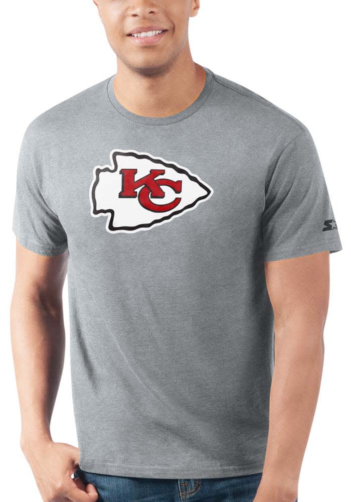 Starter Kansas City Chiefs Grey Primary Logo Short Sleeve T Shirt