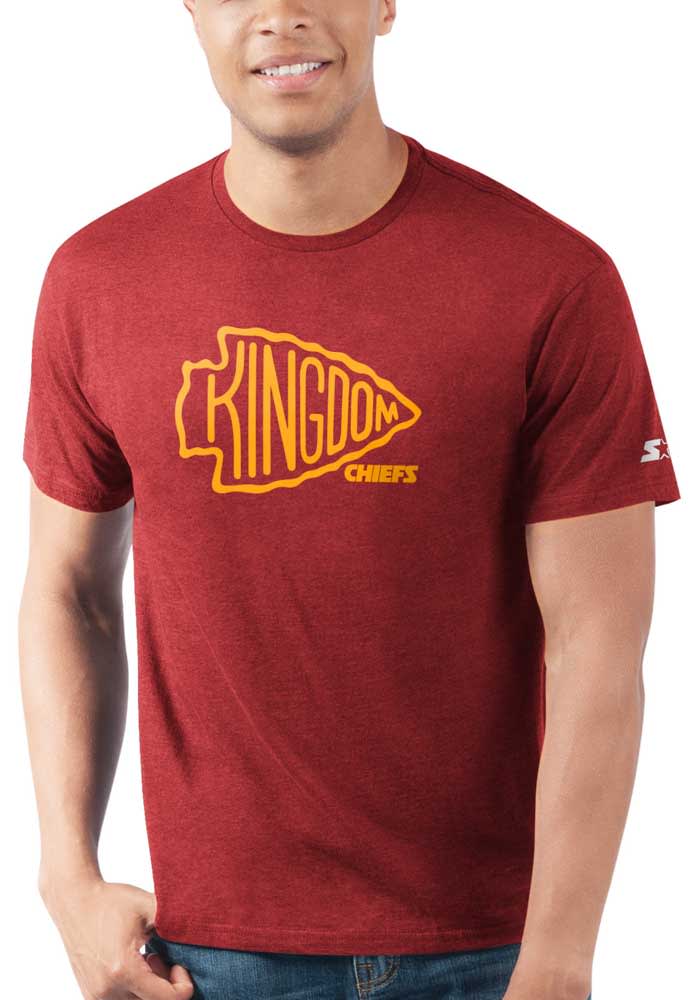Starter Kansas City Chiefs Red Kingdom Arrowhead Short Sleeve T Shirt