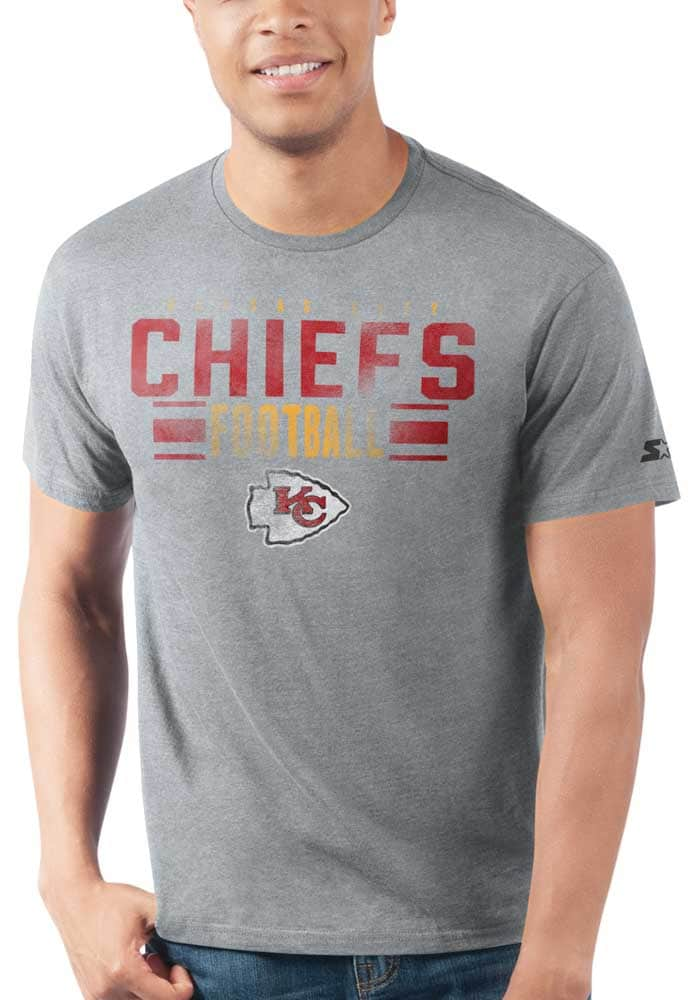 47 Kansas City Chiefs Grey Repeating Club Short Sleeve T Shirt