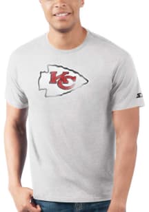 Starter Kansas City Chiefs White PRIME TIME Distressed Team Logo Short Sleeve T Shirt