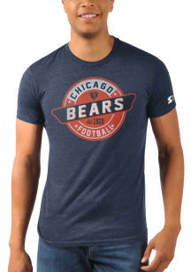 Starter Chicago Bears Navy Blue Stamp Short Sleeve Fashion T Shirt