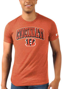 Starter Cincinnati Bengals Orange Arch Name Short Sleeve Fashion T Shirt