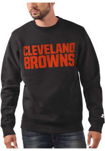 Starter Cleveland Browns Mens Black COTTON POLY Long Sleeve Crew Sweatshirt