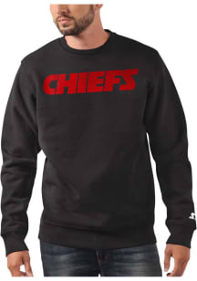 Starter Kansas City Chiefs Mens Black COTTON POLY Long Sleeve Crew Sweatshirt