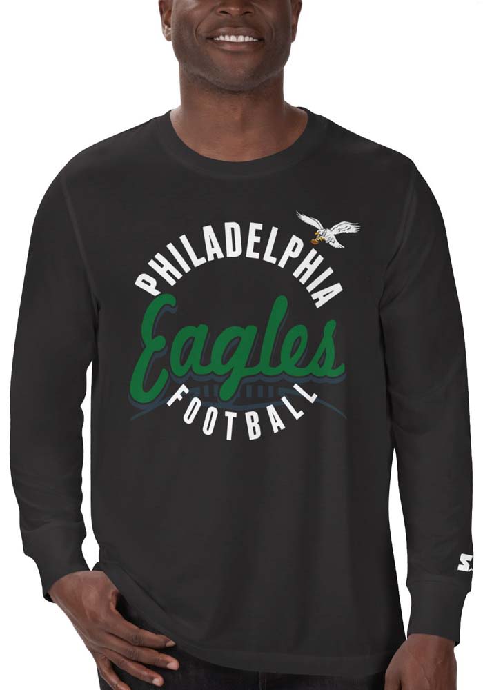 Starter Eagles Circle Script Long Sleeve T Shirt