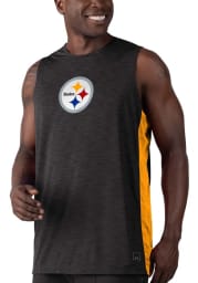 MSX Pittsburgh Steelers Mens Black Team Logo Short Sleeve Tank Top