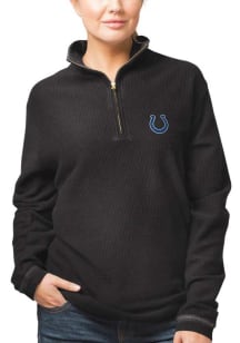 Indianapolis Colts Womens Black Corduroy 1/4 Zip Pullover