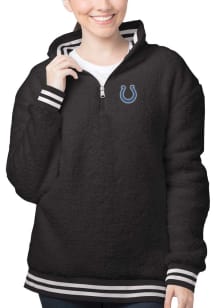 Indianapolis Colts Womens Black Play Action 1/4 Zip Pullover