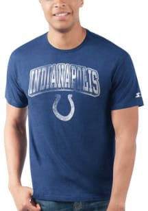 Starter Indianapolis Colts Blue Arch Mascot Short Sleeve T Shirt