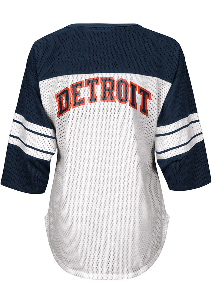 Detroit Tigers Womens Diva Fashion Baseball Jersey - Navy Blue