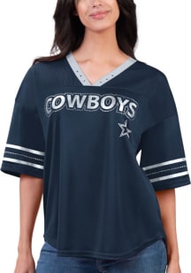 Dallas Cowboys Womens Main Player Fashion Football Jersey - Navy Blue
