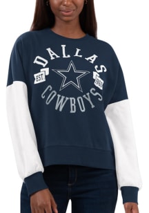 Dallas Cowboys Womens Navy Blue Team Pride Crew Sweatshirt