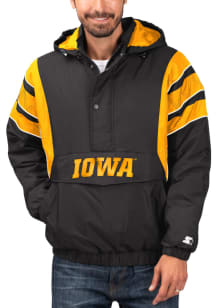 Starter Iowa Hawkeyes Mens Black Striker 1/2 Zip Light Weight Jacket