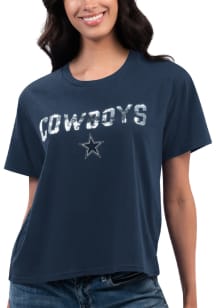 Dallas Cowboys Womens Navy Blue Second Base Short Sleeve T-Shirt