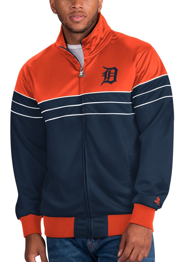 Starter Detroit Tigers Mens Prime Time Track Jacket NAVY