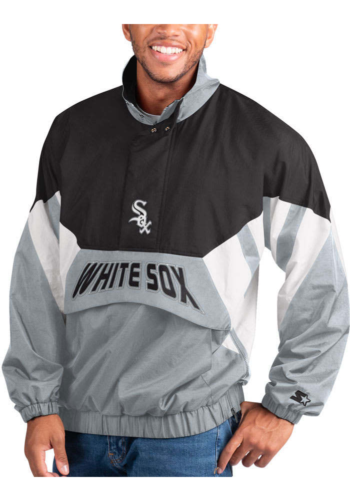 Starter Grey Chicago White Sox Nylon Half-Zip Jacket