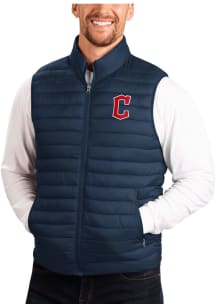 Cleveland Guardians Mens Navy Blue Turning Point Sleeveless Jacket