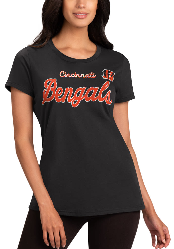 Cincinnati Bengals Womens Brown Record Setter Short Sleeve T-Shirt