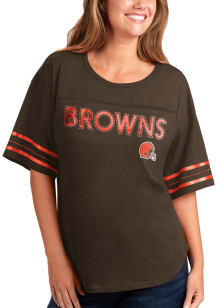 Cleveland Browns Womens Brown Extra Point Short Sleeve T-Shirt