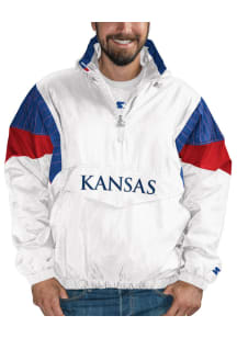 Starter Kansas Jayhawks Mens White Thursday Night Pullover Jackets