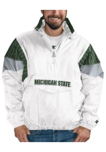 Starter Michigan State Spartans Mens White Thursday Night Pullover Jackets