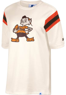 Cleveland Browns Womens White Double Team Short Sleeve T-Shirt