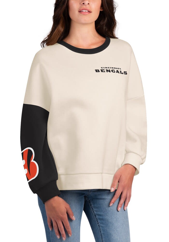 Cincinnati Bengals Womens White Colonnade Crew Sweatshirt