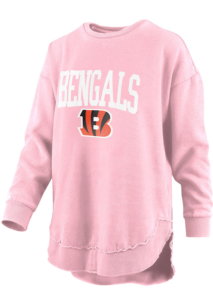 Pitt Steelers Steelers Womens Pink Vintage Long Sleeve Crew Sweatshirt