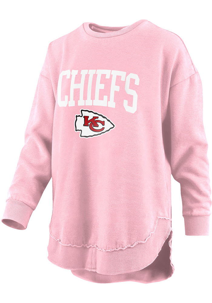 KC Chiefs Chiefs Womens Pink Vintage Long Sleeve Crew Sweatshirt