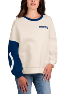 Indianapolis Colts Womens White Interception Crew Sweatshirt