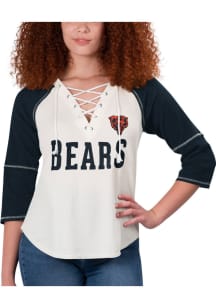 Chicago Bears Womens White Rebel LS Tee