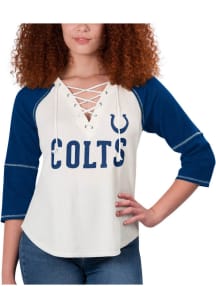 Indianapolis Colts Womens White Rebel LS Tee