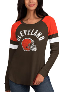 Cleveland Browns Womens Brown Play Action LS Tee