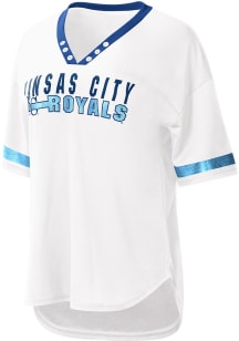 Kansas City Royals Womens Pop Fly Fashion Baseball Jersey - White
