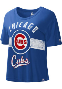 Starter Chicago Cubs Womens Blue Record Setter Short Sleeve T-Shirt