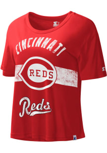 Starter Cincinnati Reds Womens Red Record Setter Short Sleeve T-Shirt