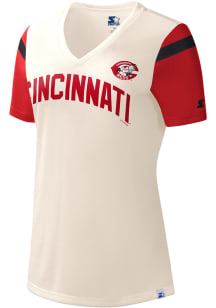 Starter Cincinnati Reds Womens White Kick Start Short Sleeve T-Shirt