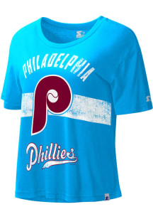 Starter Philadelphia Phillies Womens Light Blue Record Setter Short Sleeve T-Shirt