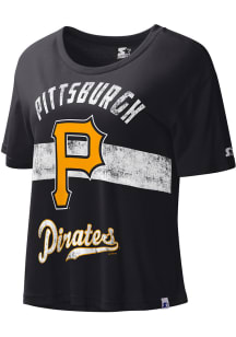 Starter Pittsburgh Pirates Womens Black Record Setter Short Sleeve T-Shirt