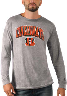 Starter Cincinnati Bengals Grey Arch Name Half Time Long Sleeve T Shirt
