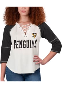 Pittsburgh Penguins Womens White Rebel LS Tee