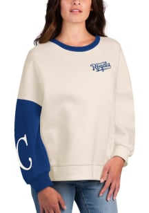 Kansas City Royals Womens White Interception Crew Sweatshirt