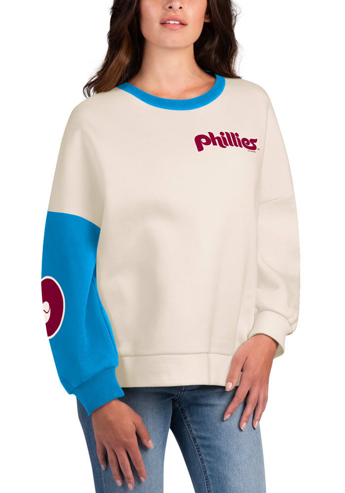 Phillies Phillies Womens White 2022 Contact World Series Participant Long  Sleeve Crew Sweatshirt