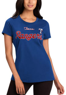 Texas Rangers Womens Blue Record Setter Short Sleeve T-Shirt