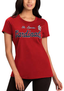 St Louis Cardinals Womens Red Record Setter Short Sleeve T-Shirt