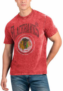 Starter Chicago Blackhawks Red Overtime Short Sleeve Fashion T Shirt