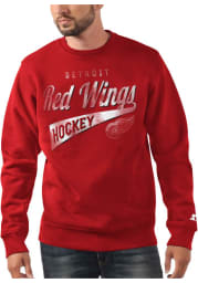 Detroit Red Wings Mens Red Fleece Long Sleeve Crew Sweatshirt